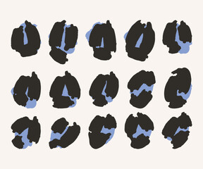 Leopard spots, shapes. Set. Vector design elements