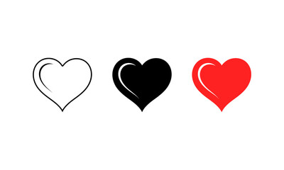 Heart Shape Vector Illustration Set in Multiple Styles
