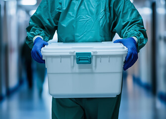 Organ transport in hospital by medical staff