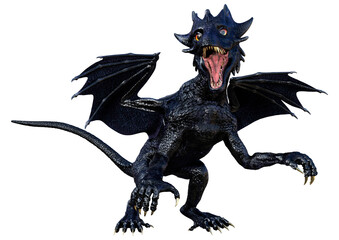 Fototapeta premium 3D Rendering Fairy Tale Dragon on White