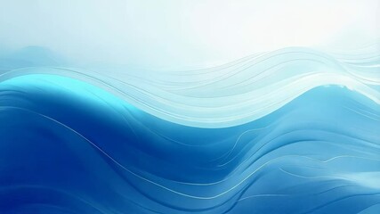 Abstract flowing blue waves create a serene and ethereal underwater effect. Smooth, layered lines evoke a sense of movement and tranquility - Powered by Adobe