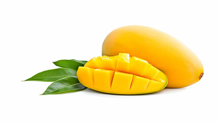Branch of delicious ripe mango, cut out