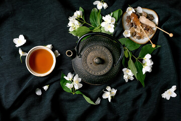 Traditional Tea Ceremony with Jasmine Flowers