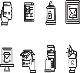  Digital Communication and Online Services Line Icons