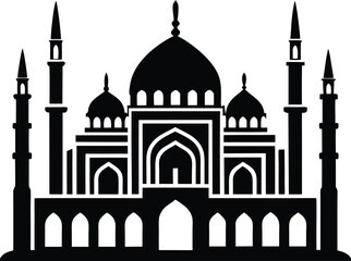 Blue Mosque in Istanbul Stylized Design vector silhouette illustration