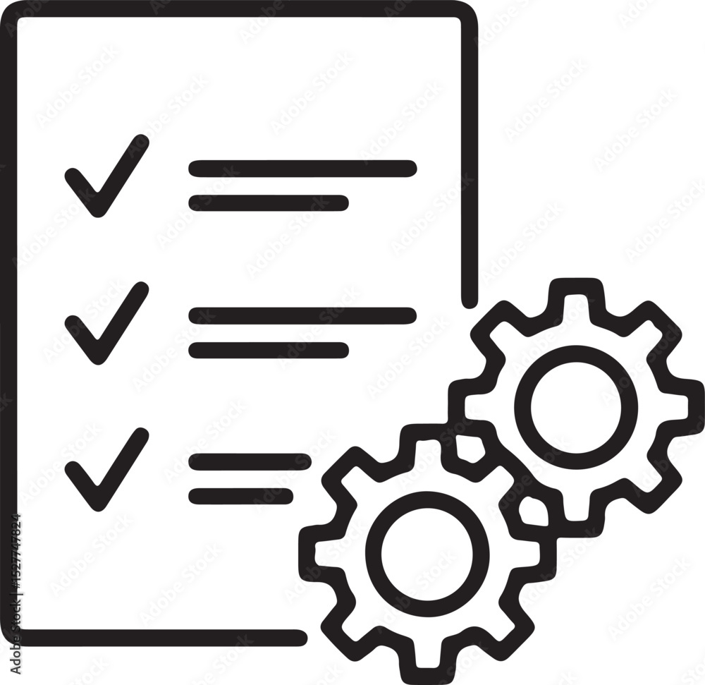 Poster streamline your workflow checklist and gear icon for optimized productivity