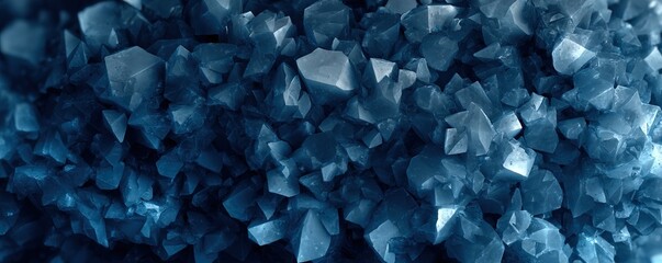 A close-up view of vibrant blue mineral crystals, showcasing their intricate shapes and textures.