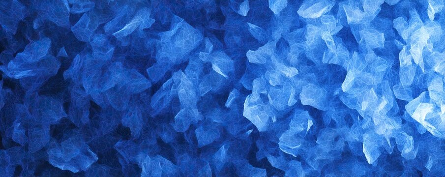 A mesmerizing close-up of blue salt crystals, showcasing intricate textures and vibrant hues, creating a stunning visual effect.