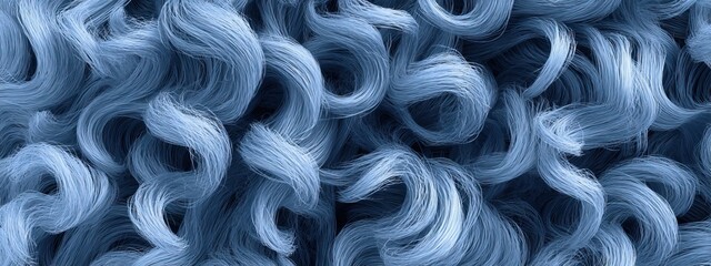 A close-up view of textured blue fabric, featuring swirling patterns and a soft, wavy appearance, showcasing intricate details and depth.