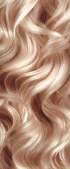 A close-up of soft, wavy, blonde hair showcasing a luxurious texture and shine.