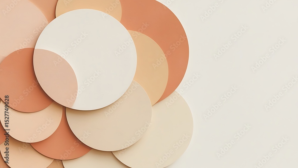 Poster abstract background with overlapping neutral tones circles