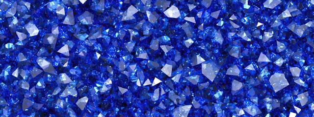A shimmering blue crystalline texture, showcasing various shades and facets that reflect light, creating an eye-catching visual appeal.