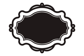 A set of ornate floral vintage frame borders and labels on a white background, perfect for retro invitation design