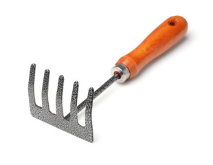 Small hand gardening rake