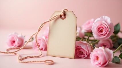 pink rose and gift box