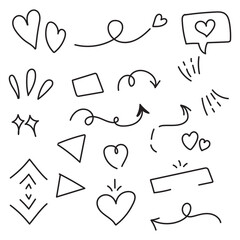 Arrow brush line chalk sketch texture brush vector set. Crayon marker scribble sketch stroke arrow element line brush hand drawn design. Texture abstract chalk, crayon style. Vector illustration