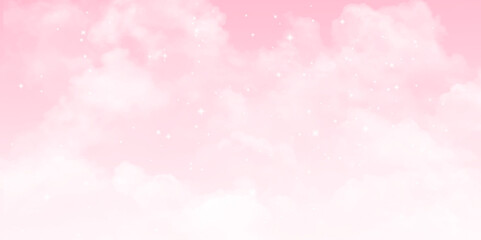 White cloud with pink sky background stock photo. Sky cloud pink love sweet love color tone for wedding card background.