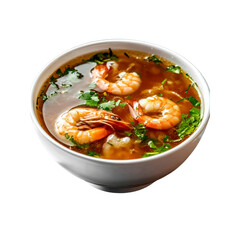 Delicious Shrimp Soup in a White Bowl