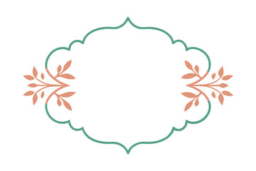 Vintage abstract floral round frame vector illustration set for wedding invitation card design