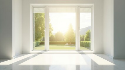empty room with a window and a view