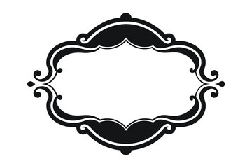 Ornate vintage floral frame design with decorative Victorian border elements