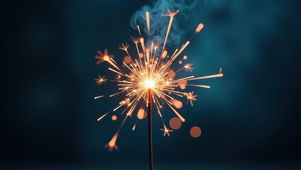 sparkler on black background
