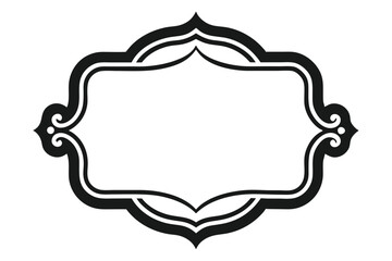 Vintage ornate floral frame and border design elements on white or black backgrounds