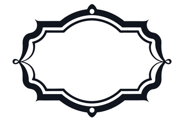 A vintage patterned frame borders a torn map illustration with a blank country label design