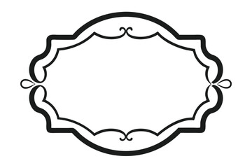 Blank vintage round frame and label vector design set with retro border decoration