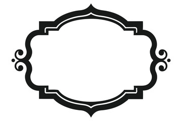 Vintage vector round floral frame design set with ornate decoration and retro border elements