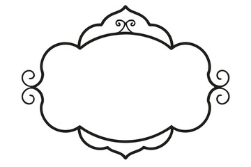 Vintage decorative frame with floral ornament and abstract background featuring a thought bubble for text