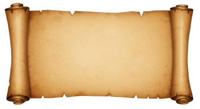 Ancient Scroll Parchment Paper - Blank aged parchment scroll, perfect for adding text or design. Ideal for historical, fantasy, or medieval themed projects