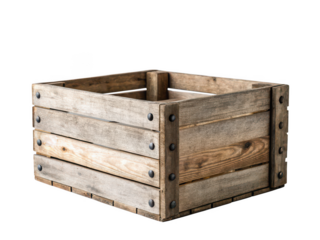 Vintage wooden crate png rustic storage box png retro wooden box png antique container png classic decor crate png transparent background image