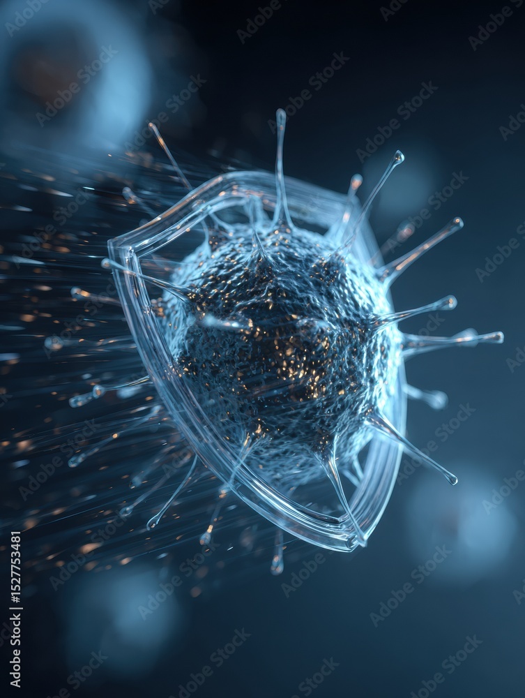 Aufkleber antivirus shield actively deflecting phishing bug in a digital environment