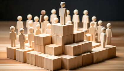 Leadership, Teamwork, and Success Isometric Wooden Block Podium
