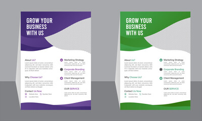 Modern Business Flyer Template – Corporate Marketing and Branding Design in Purple and Green
