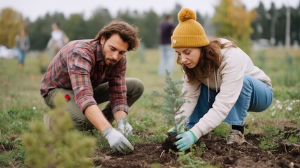 Volunteers participate in tree planting event to support local ecosystem and combat climate change