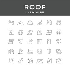 Comprehensive Roof Line Icon Set for Construction Design