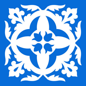 Ceramic Style Kitchen Wall Stencil - Georgian Decorative Tile