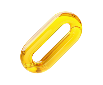 Modern design element in vibrant yellow for creative projects, cut out transparent