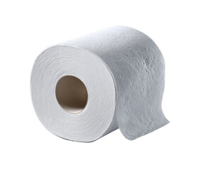 Essential bathroom supplies with a single roll of toilet paper, cut out transparent