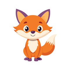 Obraz premium Adorable cartoon fox illustration on a white background perfect for childrens designs and projects
