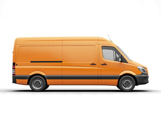 yellow van isolated  on a transparent background
