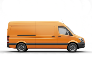 yellow van isolated  on a transparent background