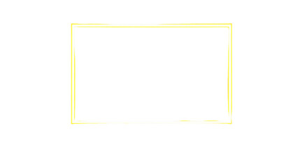 Yellow Rectangle Frame on Transparent Background, PNG