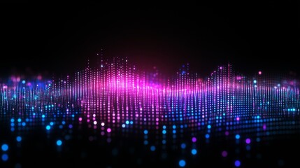 Abstract Neon Gradient Waveform Graphic Display for Digital Audio Visualization and Music Equalizer