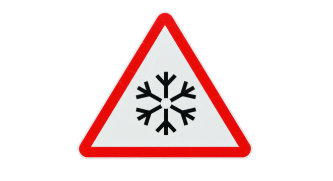 Isolated Warning Sign Ice - Powered by Adobe