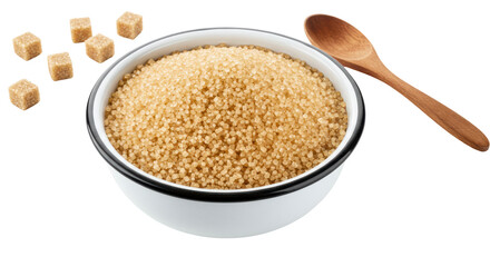 Isolated Brown Sugar in Bowl with Spoon