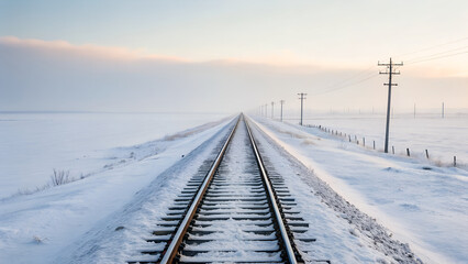 Fototapeta premium Railway in winter