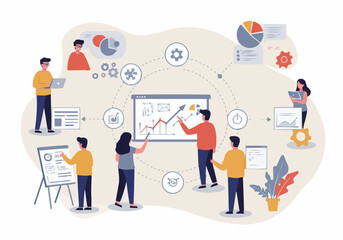 business people in a circle